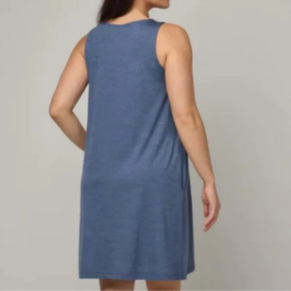 wool& Camellia Merino Wool Tank Dress - Blue - Large - Picture 9 of 11